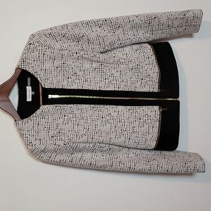 COPY - Calvin Klein black and white blazer with gold zipper detail